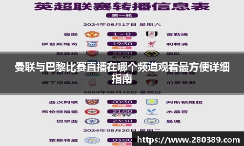 曼联与巴黎比赛直播在哪个频道观看最方便详细指南