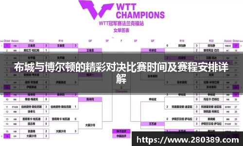 布城与博尔顿的精彩对决比赛时间及赛程安排详解